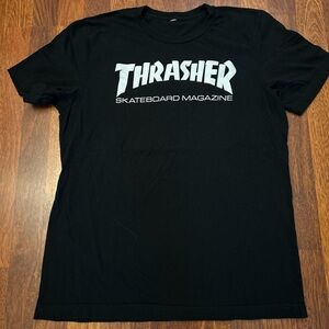 Thrasher Skateboarding Magazine Tshirt Black And White Medium